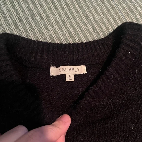 Z Supply Black and White Stripe Sweater - Picture 5 of 6